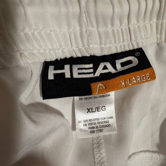 NWT Head Slim Fit Break Point Tennis Shorts Men X-Large White Elastic Waist - Picture 10 of 11